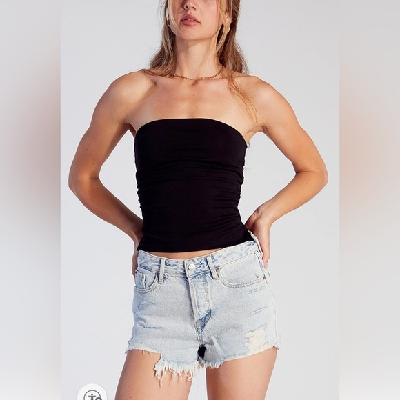 PacSun Pants - Pacsun Lt Indigo Ripped Button Fly High Waist Denim Festival Short Women Size 28